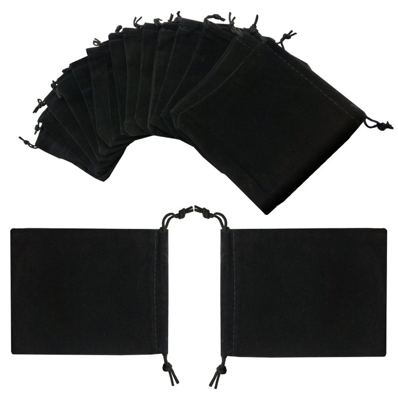 Ankirol 50pcs Velvet Drawstring Bags Jewelry Bags Pouches (Black, 5" X 7") - Image 3